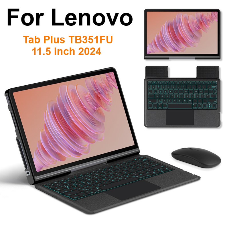 สําหรับ Lenovo Tab Plus TB351FU 11.5 นิ้ว 2024 ทัชแพด Wilress เมาส์คีย์บอร์ดบลูทูธพร้อมซองหนัง