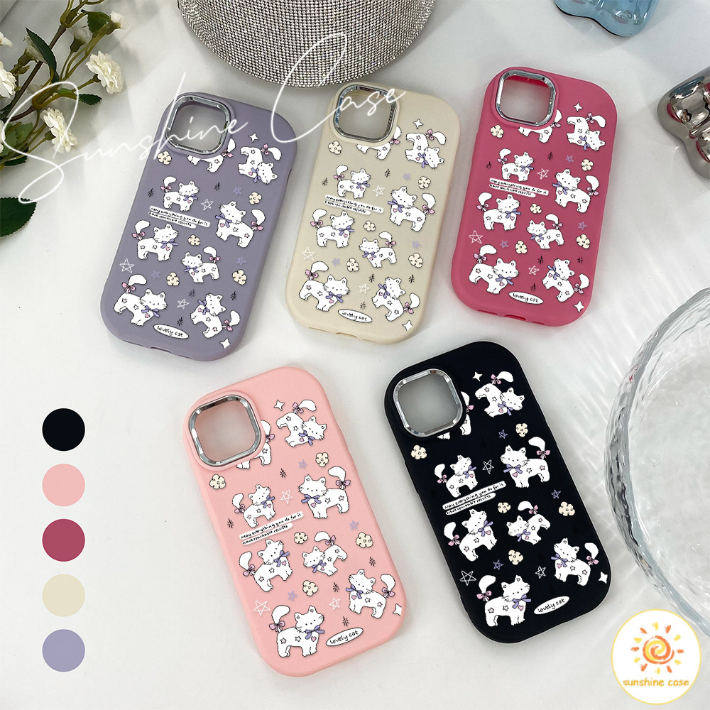 เคสโทรศัพท์ลายแมว Noble Bow ใช้ได้เคส iPhone12 13 14 15 16 Pro MAX PLUS X XS XR XS 6p 7p 8pP6/7/8/SE2/SE3lus SE2020