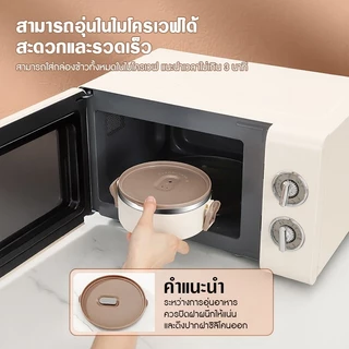 ข้าไมโครเวฟได้ กล่องข้าว พร้อมชุดอาหาร ชั้น 1/2/3/4 ข้าวกล่อง เก็บอุณหภูมิ ปิ่นโตใส่อาหาร พร้อมกระเป๋า พกพา สเตนเลส 304