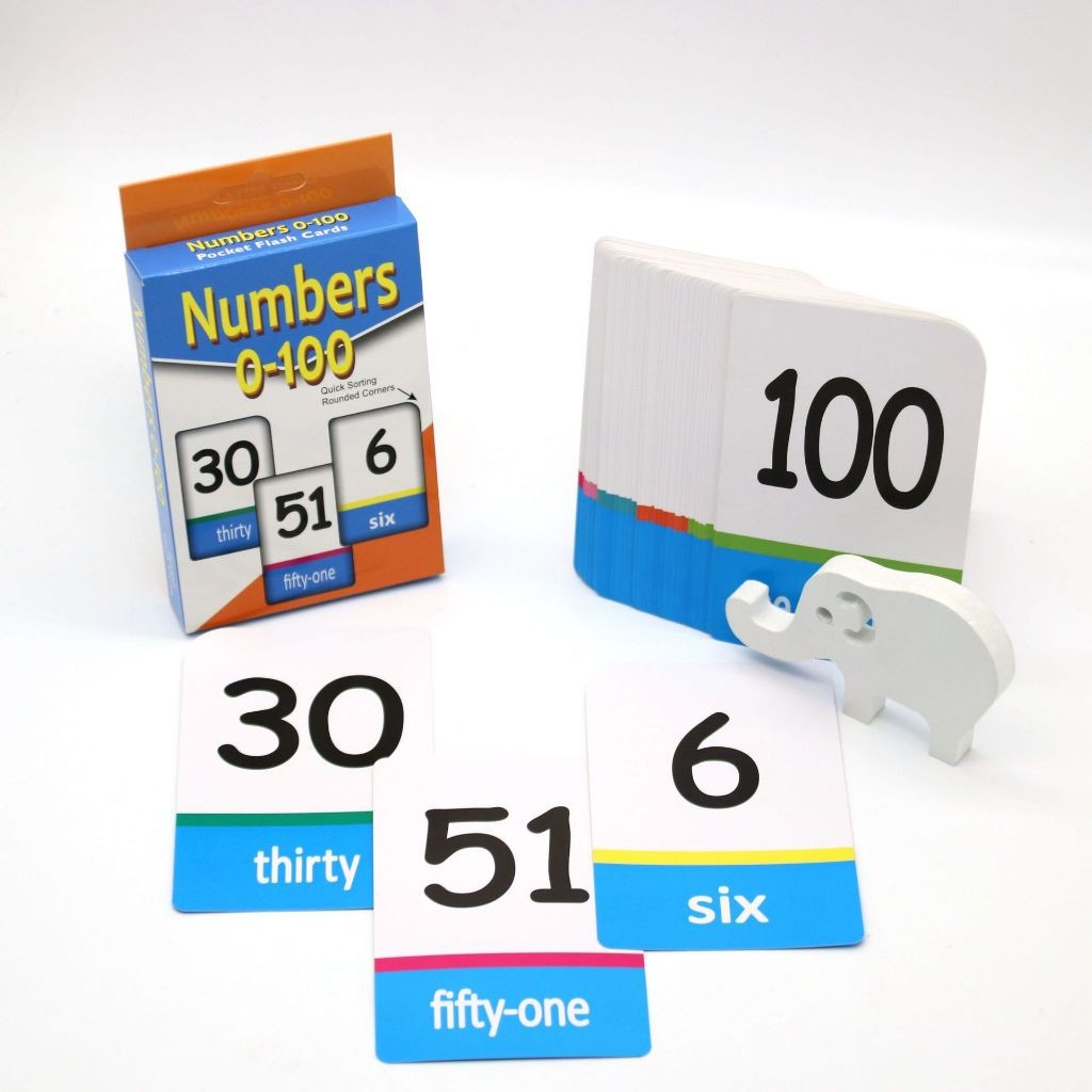 สื่อการสอน แฟลสการ์ด Number 0-100 เลขตัวใหญ่ กระดาษเคลือบอย่างดี 💚