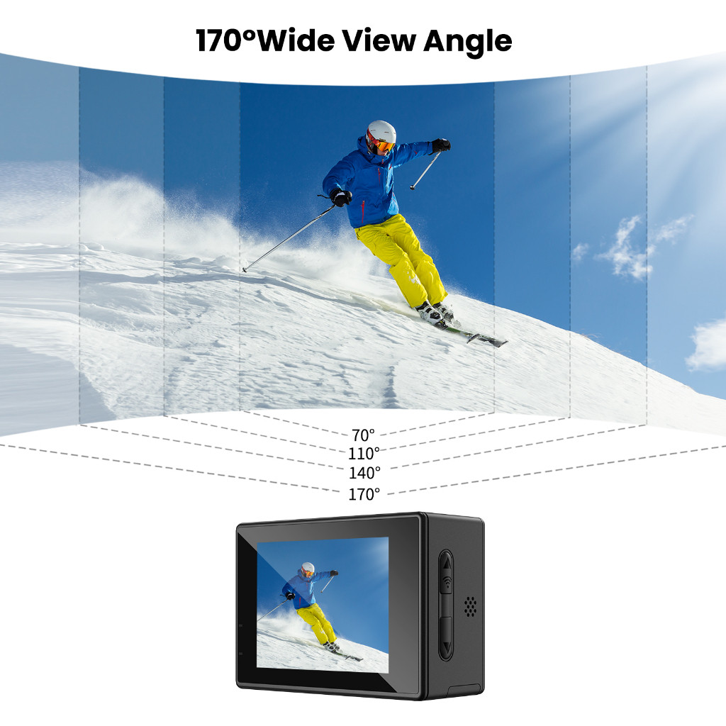 ชัดแจ๋ว  AIR กล้องแอคชั่น หน้าจอคู่ SJ4000 Wifi 4K Ultra HD กล้องใต้น้ํา 30 เมตร กันน้ํา  กล้องติดหมวกกันน็อค