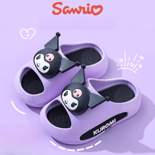 SANRIO Kuromi รองเท้าแตะเด็กฤดูร้อนลื่นระบายอากาศรองเท้าแตะสำหรับใช้ในร่มและกลางแจ้ง