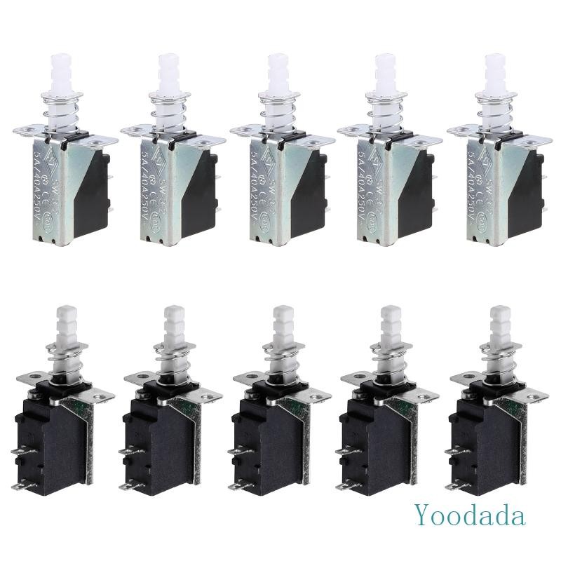 Yoo 10 ชิ้น Latching SPST ปุ่มกด 2Pin สวิทช์ SW-3 สวิทช์ AC 250V 2A 8A