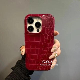 Goat สีทึบ minimalist จระเข้ patte ปลอกสําหรับ iphone 17 pro max iphone 17 16 11 16 15 14 13 12 Pro max iPhone xr xs max x 8 7 plus se 2020 กรณีป้องกัน anti-drop ฝาหลังกรณี