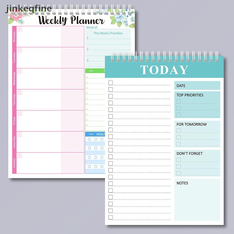 KTH To Do List Notepad Daily Planner Notepad Schedule Weekly Planer Notepad Simple Coil Spiral Book 