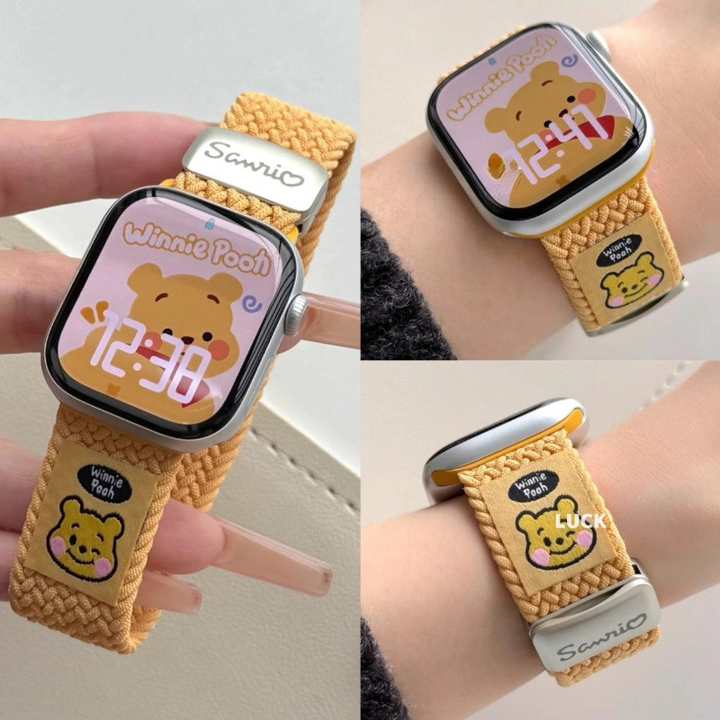 ใหม่ถักเดี่ยวห่วงสายสําหรับ แอปเปิล ดู 40 มม.41 มม.42 มม.46 มม.49 มม.44 มม.45 มม.38 มม.การ์ตูนไนลอนสร้อยข้อมือแม่เหล็กสําหรับ ฉันดู ชุด 10 9 3 5 กับ 7 8 พิเศษ 2