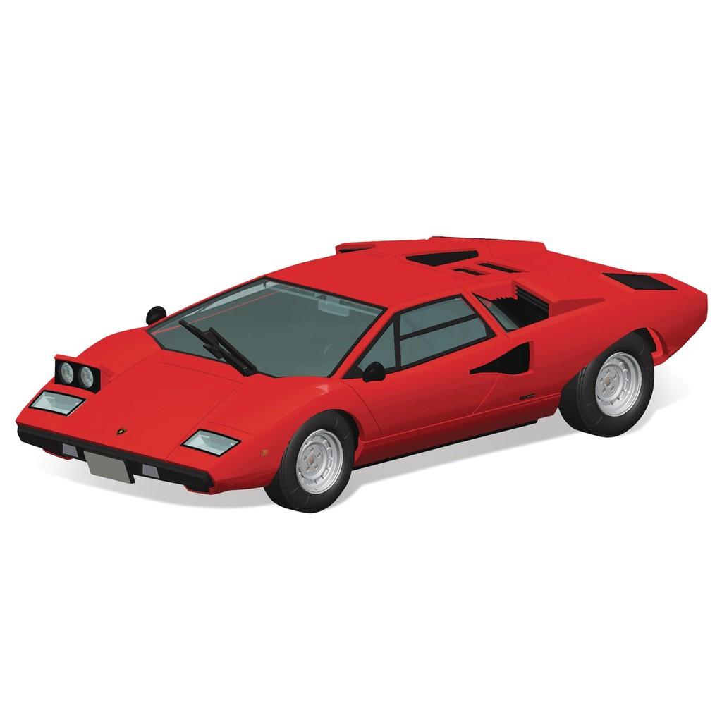 Aoshima 1/32 The Snap Kit Series Lamborghini Countach LP400 Red Pre-painted Plastic Model 20-A