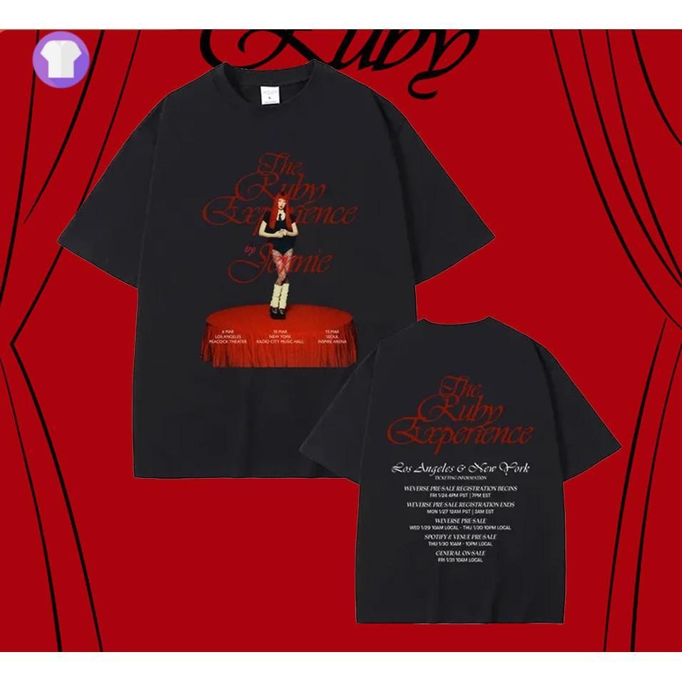 ขายดี Jennie Ruby Concert Merch เสื้อแฟนคลับ ผ้าฝ้าย 100% ลายน่ารัก S-5XL