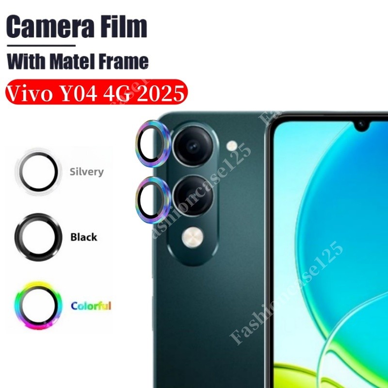 Vivo Y04 4G 2025 ฟิล์มกล้องสําหรับ Vivo Y04 VivoY04 Y 04 4G 2025 แหวนโลหะป้องกัน HD ฝาครอบเลนส์ป้องก
