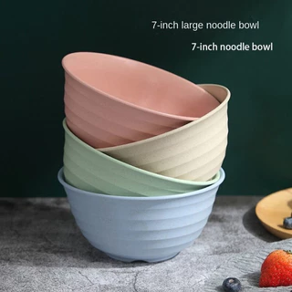 ชามฟางข้าวสาลี ขนาด 17cm ถ้วยข้าวใส่อาหาร ผลิตจากวัสดุธรรมชาติฟางข้าวสาลี ชาม ถ้วย ชามข้าว นำเข้าไมโครเวฟได้