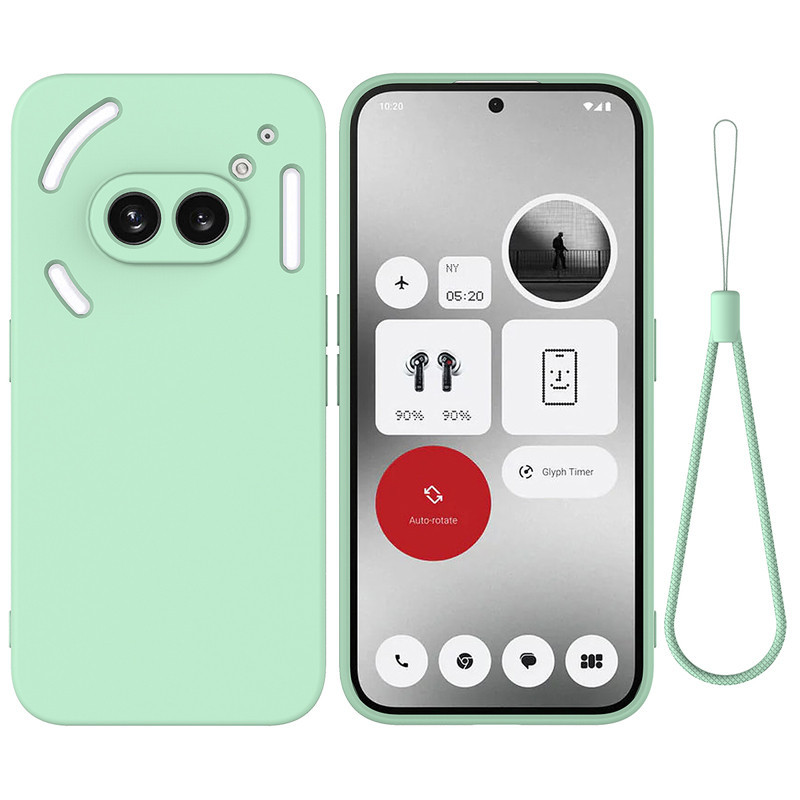 สําหรับ Nothing Phone 2A / 2A Plus Case ELVEV กันกระแทกซิลิโคนเหลว Flocking ภายในฝาครอบป้องกันพร้อมสายคล้อง