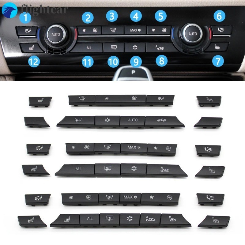 (FT) ฝาครอบปุ่มกดแดชบอร์ดเครื่องปรับอากาศ AC สําหรับ BMW 5 6 7 Series X5 X6 F10 F18 F06 F12 F01 F02 F15 F16 11 12 14 ชิ้น