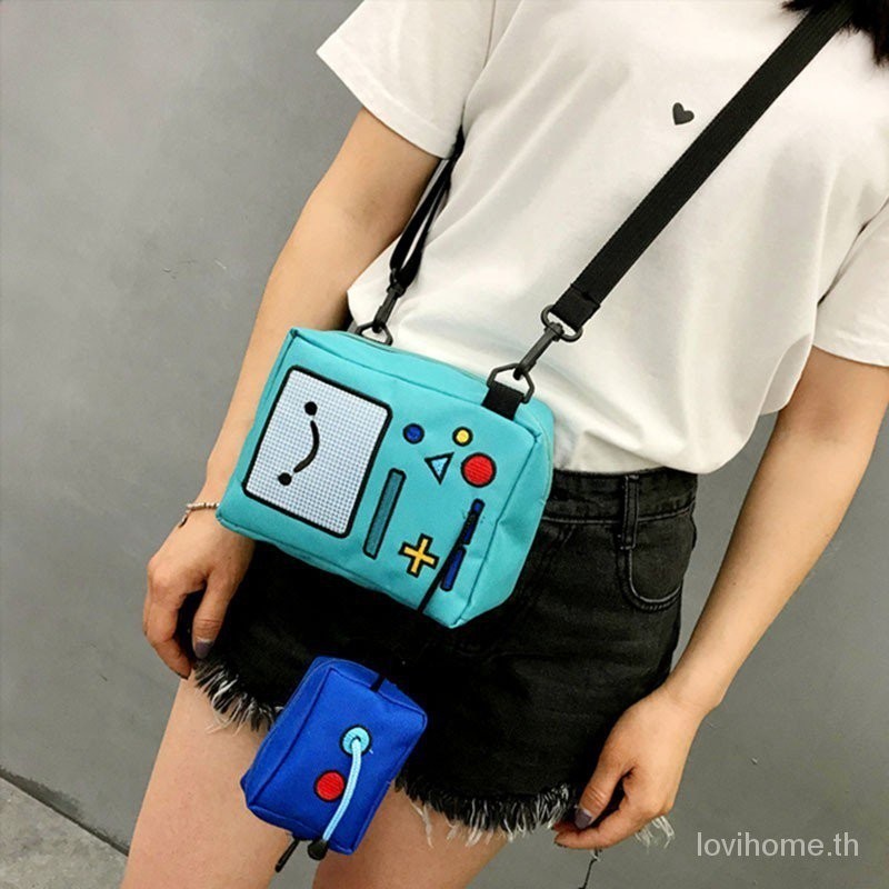 กระเป๋าสะพายไหล่ ขนาดเล็ก ลายการ์ตูนหุ่นยนต์ Adventure Time น่ารัก สําหรับเด็ก