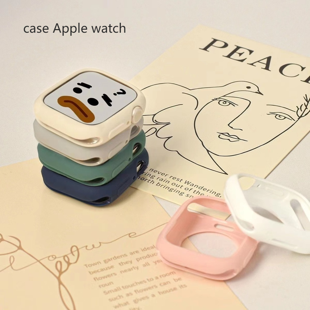 เคสซิลิโคนสำหรับ applewatch S9 /S8 /S7 รุ่น 6เคสนิ่มครึ่งแพ็คสีcandy