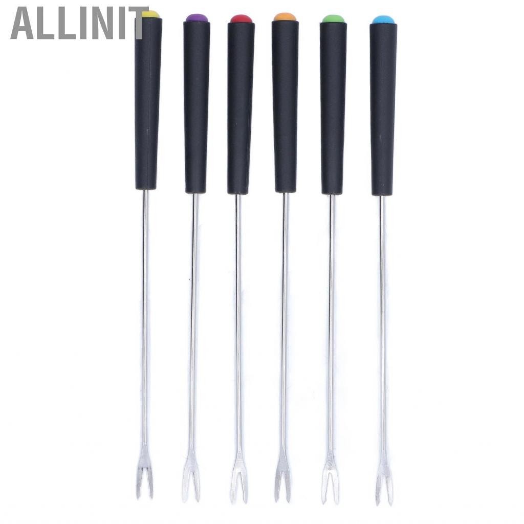 Allinit ส้อมฟองดู 6 ชิ้นสแตนเลสทนต่อการกัดกร่อนยาวสำหรับเค้ก CH JY