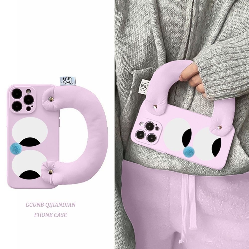 [G-Plus Studio] เคสโทรศัพท์มือถือ ซิลิโคน ผ้าฝ้าย กันกระแทก พร้อมสายคล้อง สีม่วง สําหรับ Iphone 15pr