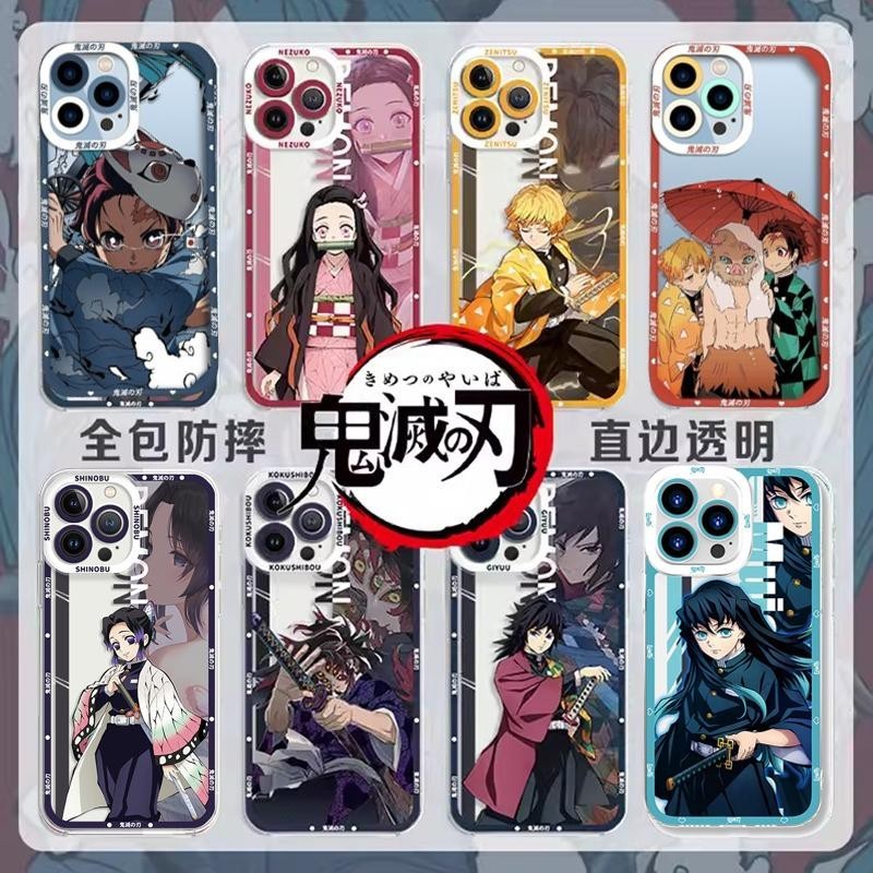 สําหรับiphone 15 Pro Max 11 14 13 12 7 8 Plus Shellใหม่ออกแบบซิลิโคนกรณีDemon Slayer Kamado Tanjirou Rengoku Kyoujurou Tokitou Muichirouอะนิเมะการ์ตูน
