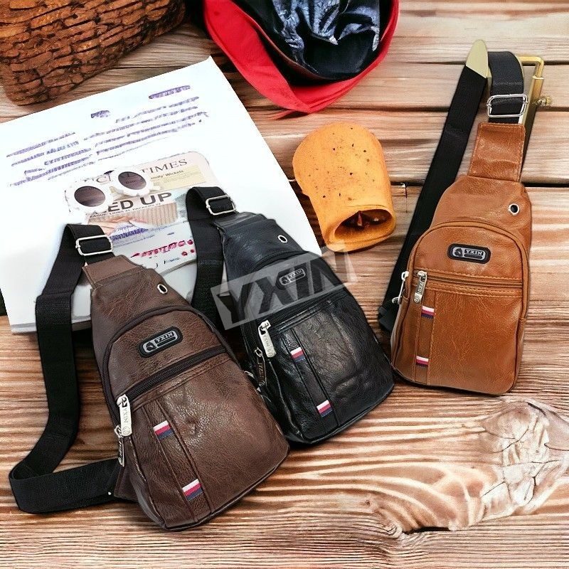 กระเป๋าคาดอก กระเป๋าสะพายไหล่ผู้ชาย S-808# YXIN Fashion หนัง PU งานดีหนังมันเงา
