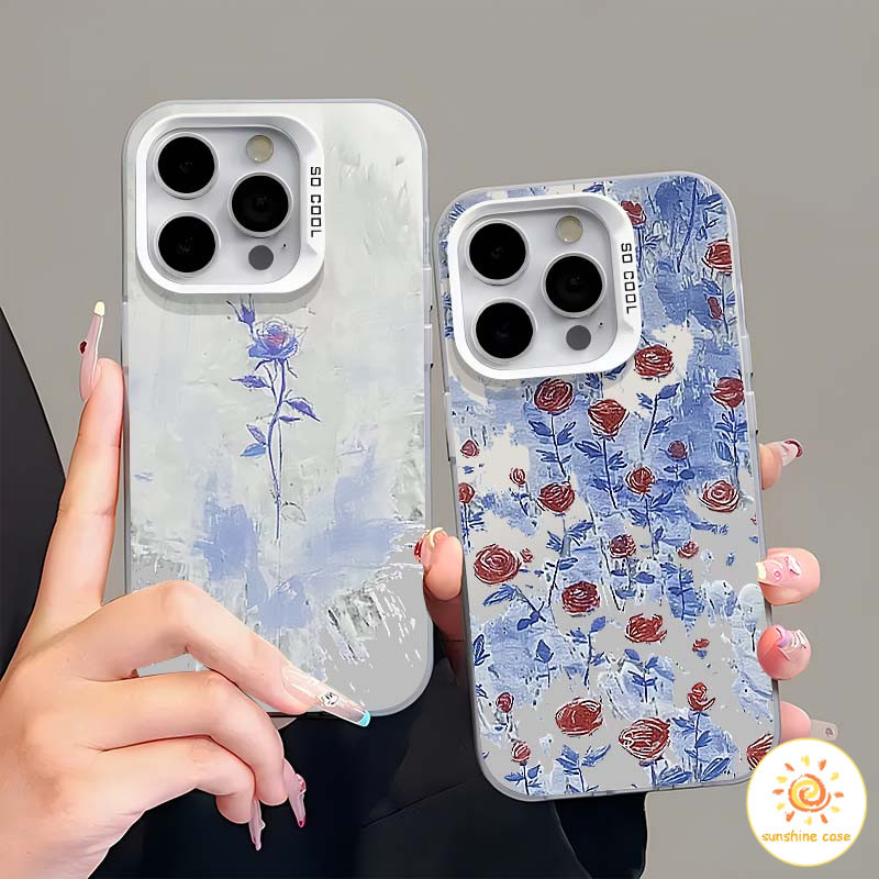 แฟชั่นเรียบง่ายขาวดำ และสีแดงโลโก้พิเศษไอโฟน11For iPhone12 13 14 15ProMAX X XS XR XS 6 7 8Plus SE2020เคสโทรศัพท์แอปเปิ้ล