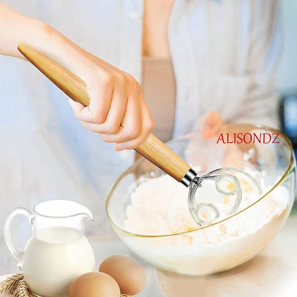 Alisondz ที่ตีแป้ง สเตนเลส วงกลมเดี่ยว / คู่ ครัว เบเกอรี่ สําหรับทําขนมปัง เค้ก ในครัวเรือน ทนทาน เครื่องตีไข่