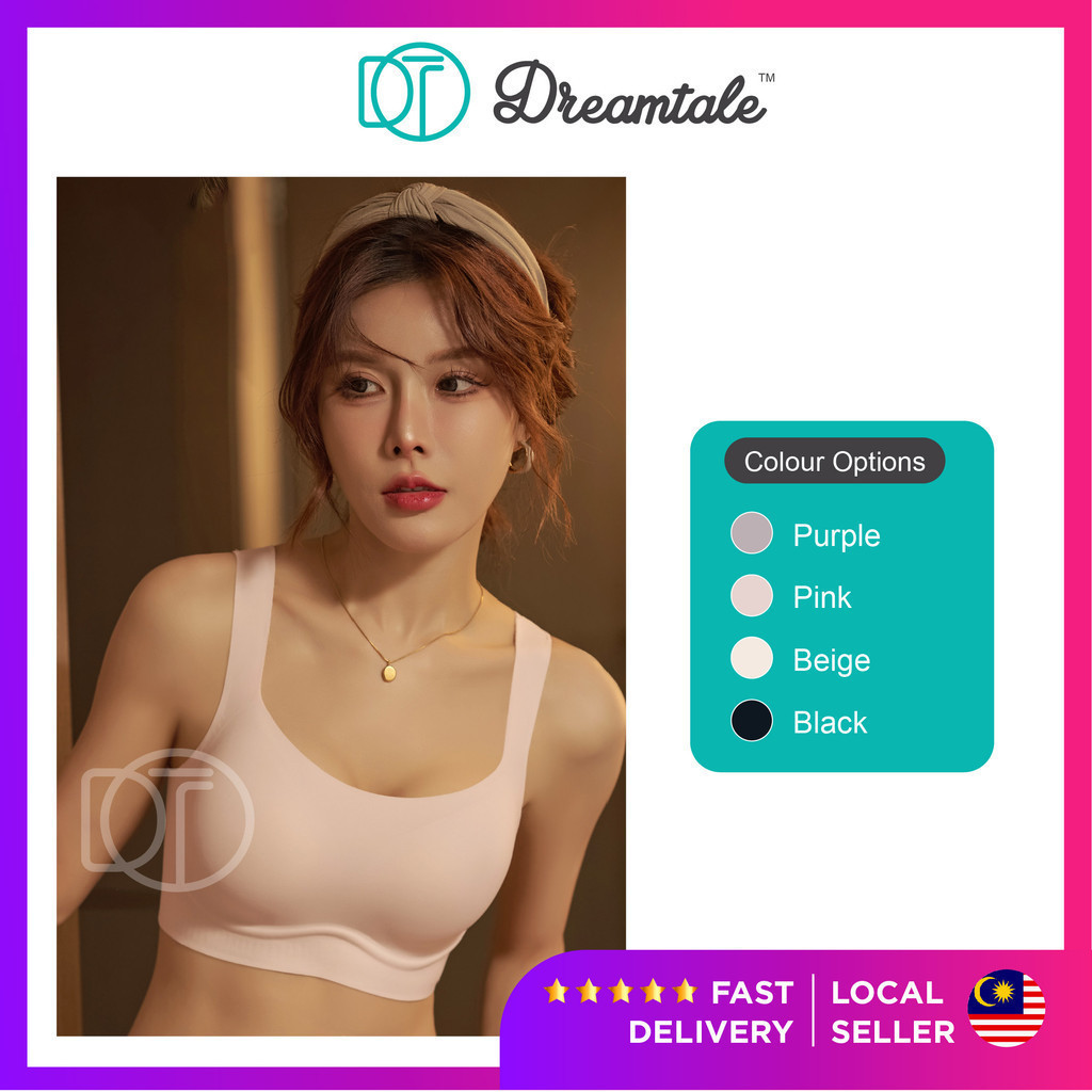 พรีเมี่ยม Dreamtale ผู้หญิง Bra Scoop คอไม่มีรอยต่อ Bra Full Coverage Push Up ไร้สาย Coli Wanita Baj