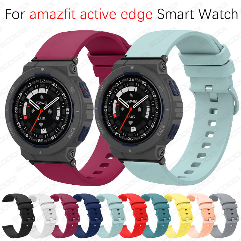 สายนาฬิกาข้อมือซิลิโคน แบบเปลี่ยน สําหรับ Amazfit Active Edge Smartwatch