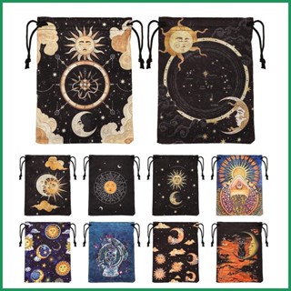 ถุงหูรูด ผ้ากํามะหยี่ ลายราศี สีสันสดใส สําหรับใส่ไพ่ทาโรต์ …