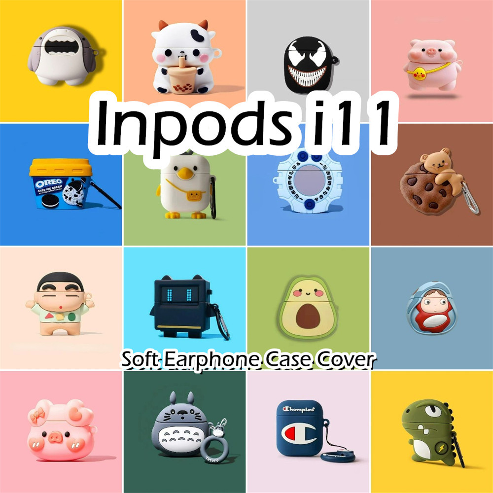 พร้อมส่ง! นําไปใช้กับ Inpods i11 i12 เคส Case เคสหูฟัง ซีรีส์การ์ตูนต่อต้านฤดูใบไม้ร่วง ซิลิโคนนุ่ม เคส เคสหูฟัง NO.1