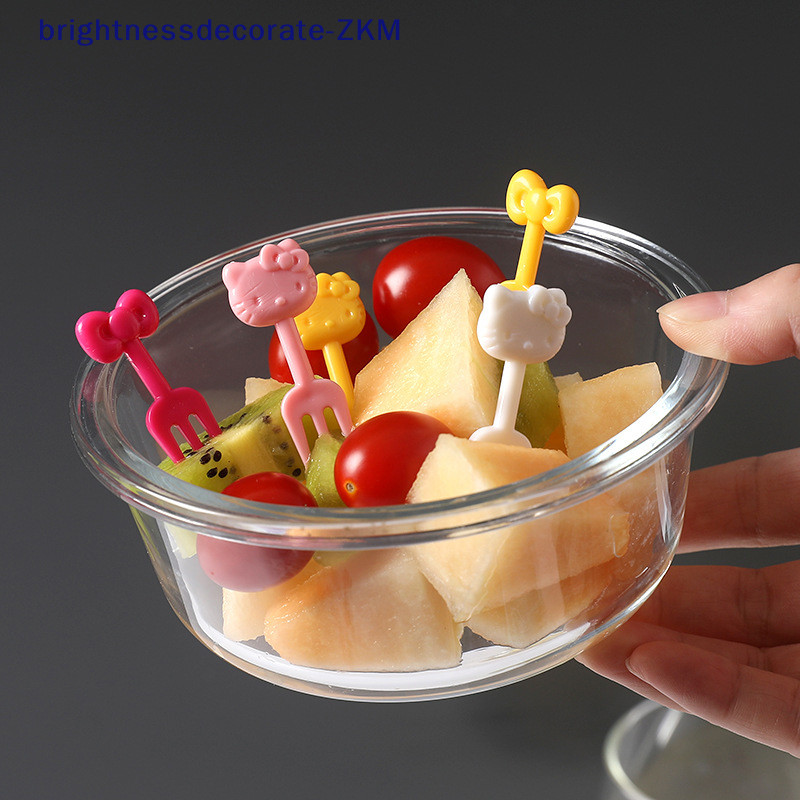 [Brightdecorate] 10 ชิ้น Ktiiy การ์ตูนมินิผลไม้ส้อมมีดผลไม้ส้อมอาหารเรียกน้ําย่อยขนมของหวาน [TH]