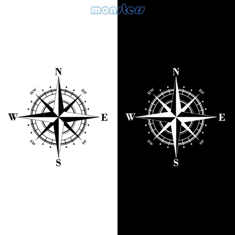Mm สติกเกอร์ตกแต่งฝากระโปรงรถยนต์ รูปเข็มทิศ ขนาด 15x15 ซม.