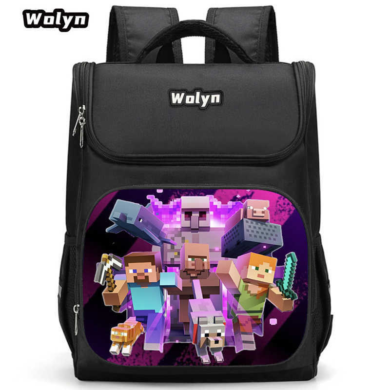 ไมน์คราฟต์ กระเป๋าเป้สะพายหลัง กระเป๋านักเรียน ความจุสูง สําหรับเด็ก skibidi toilet backpack