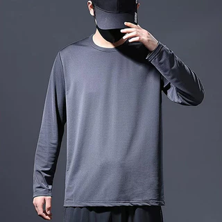 เสื้อยืดแขนยาวลําลอง ผ้าเรยอน แบบบาง ผ้าตาข่าย แฟชั่นทันสมัย สําหรับผู้ชาย ไซซ์ M - 5XL