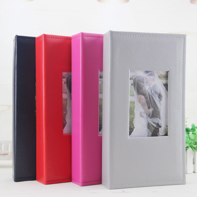 6 นิ้ว 300 หนัง PU หนังเก็บภาพหนังสือสีดำหน้าอัลบั้มรูปครอบครัวคู่รักอัลบั้ม