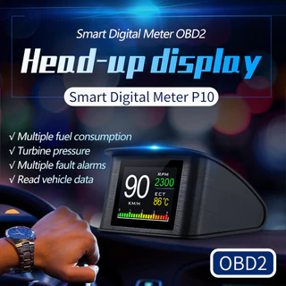 [เฉพาะรถยนต์หลังปี 2012] เครื่องสแกนเนอร์ P10 HUD Head Up Display Smart Digital Speedometer หน้าจอ LCD OBD 2