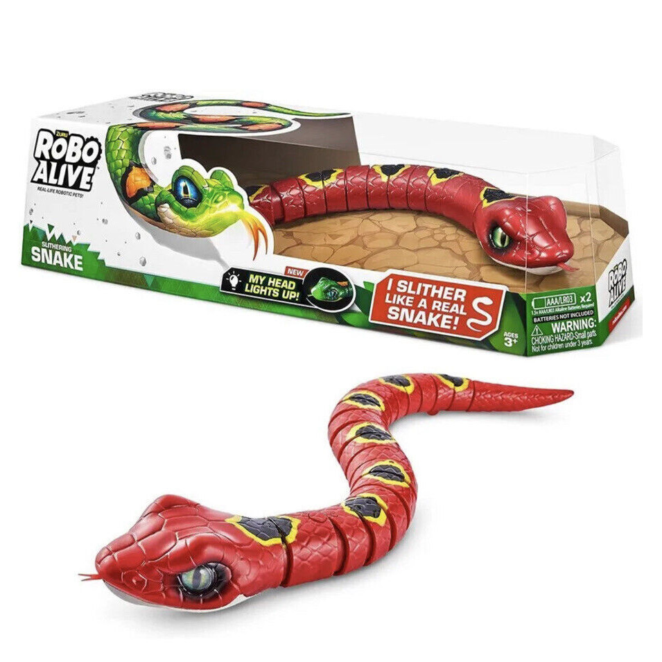 Robo Alive Slithering ของเล่นหุ่นยนต์ ใช้แบตเตอรี่ (สีแดง) โดย Zuru BRAND ใหม่