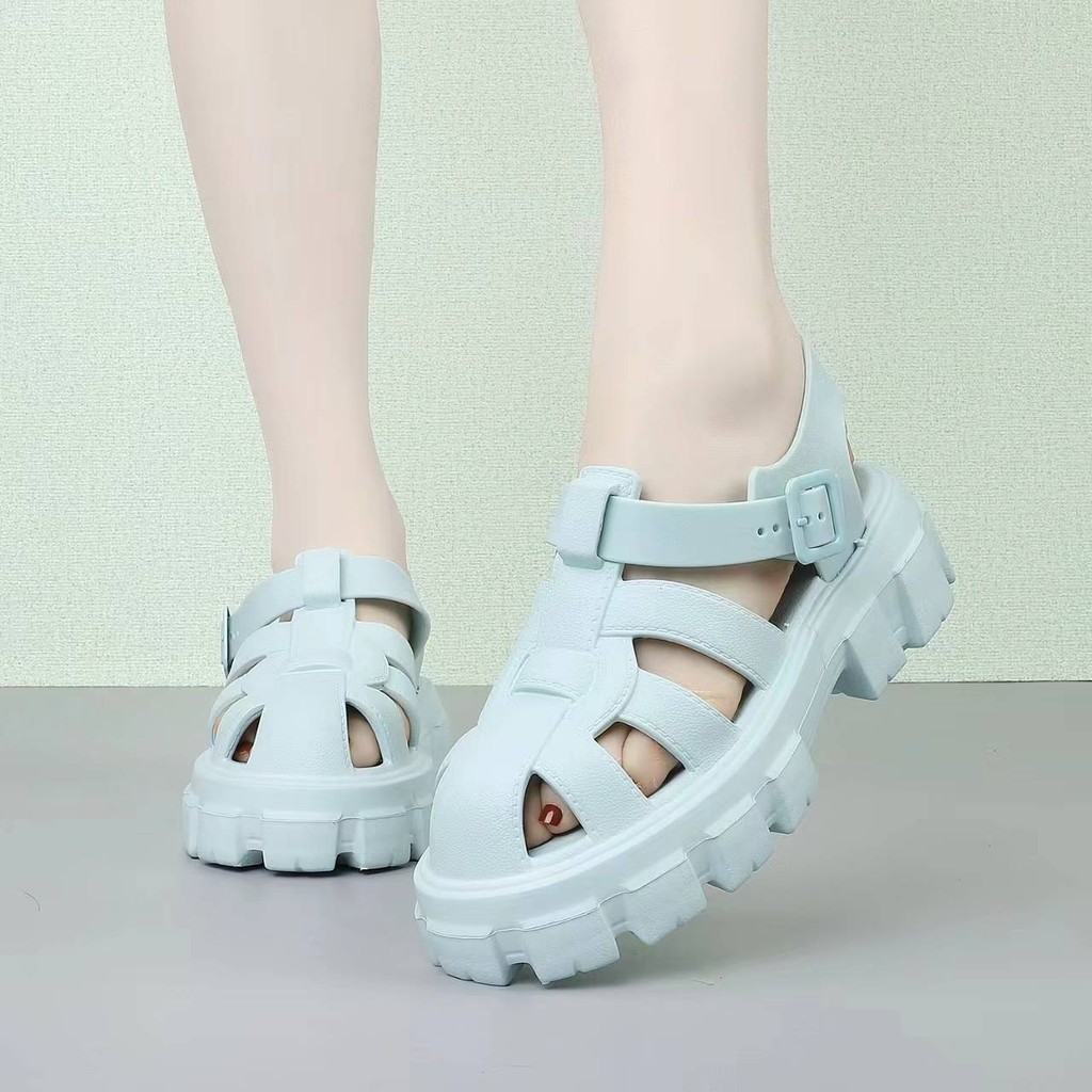 Nice 2 feet u ใหม่ล่าสุด 2458 รองเท้ารัดส้นสไตล์น้องแซง เสริมส้น 5 ซม รองเท้าสไตล์เกาหลี รองเ้ทารัดส้นผู้หญิง