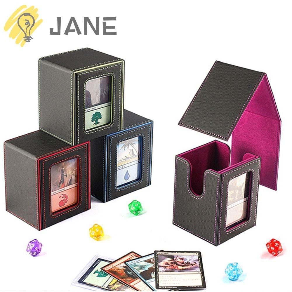 Jane การ ์ ดดาดฟ ้ ากล ่ อง , เหมาะกับ 100 การ ์ ดแขนคู ่ Hard MTG Deck Box, แฟชั ่ น 1 Toploader 2 Dividers Trading Card Storage สําหรับ Commander Display
