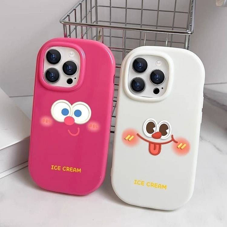 Tianyu Big Eye Expression Apple 15 Phone Case 14plus Jelly Color 13promax Couple 12 Cartoon 11 Niche f06Z