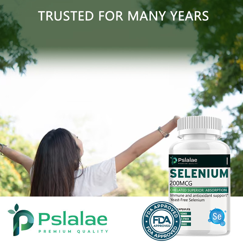 Pslaae Selenium 200 mcg สําหรับระบบภูมิคุ ้ มกัน ต ่ อมไทรอยด ์ สุขภาพต ่ อมลูกหมากและหัวใจ – คอมเพล ็ กซ ์ คีเลตฟรียีสต ์ – แร ่ ธาตุที ่ จําเป ็ นพร ้ อมการดูดซึมที ่ เหนือกว ่ า ราคา ถูกที่สุด ดีลบีเคเค แกลเลอรีภาพที่ 4