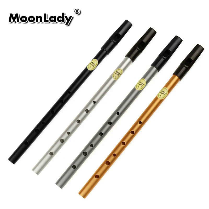 Metal Flute 6 Holes D Key Flute Irish Whistle Musical Instrument Penny Whistle Aluminum Alloy Whistl