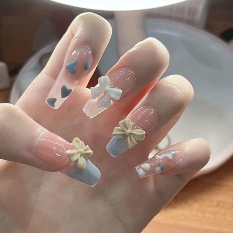 Purple color popular wearable fake nails