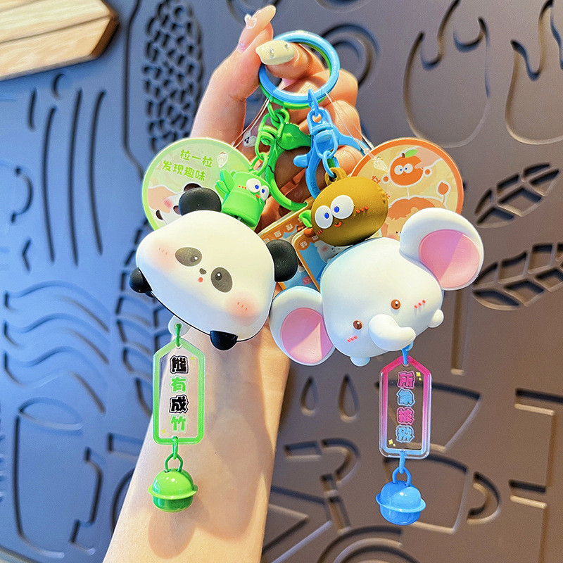 Original Pull Line สัตว ์ ซ ้ อนพวงกุญแจแพนด ้ า/น ่ ารักการ ์ ตูน Piggy จี ้ ของขวัญสร ้ างสรรค ์