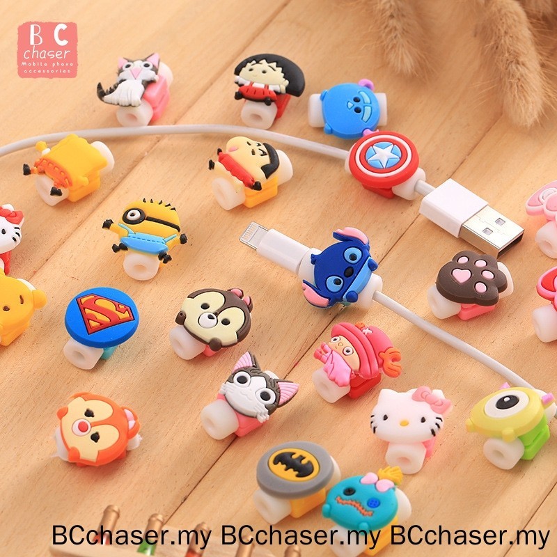 สายชาร ์ จป ้ องกันการ ์ ตูน Charger Winder ข ้ อมูลป ้ องกันหูฟังสายป ้ องกัน