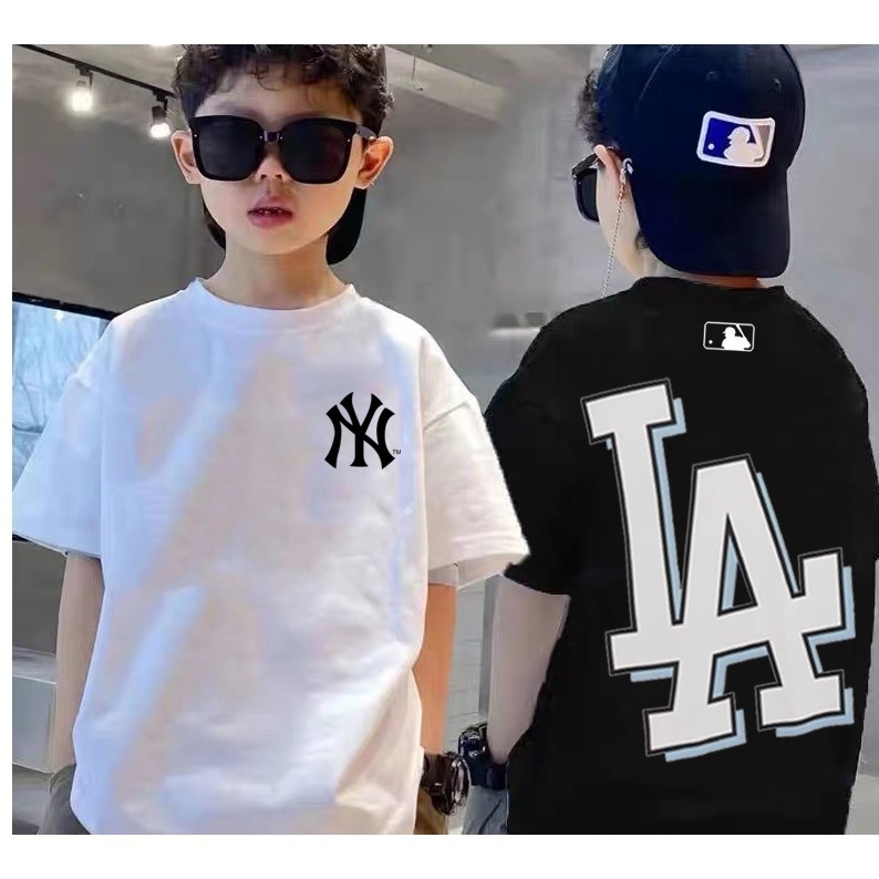 Dodgers Mlb LA Missed Sleeve Tshirt For kids 100% cotton Men's Tshirt and women's T-shirts Universal