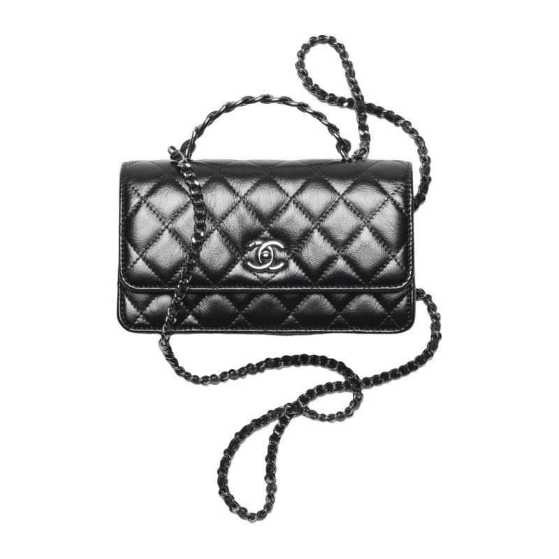 Chanel/Chanel Women's Bag Clutch con Catena Black Sparkling Diamond Pattern Chain Handbag