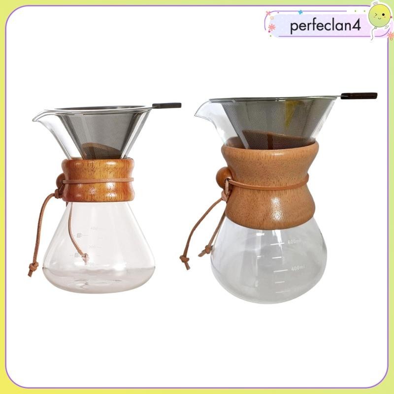 [Perfeclan4 ] Pour Over Coffeemaker หม ้ อกาแฟแก ้ วพร ้ อมหม ้ อกาแฟขนาด