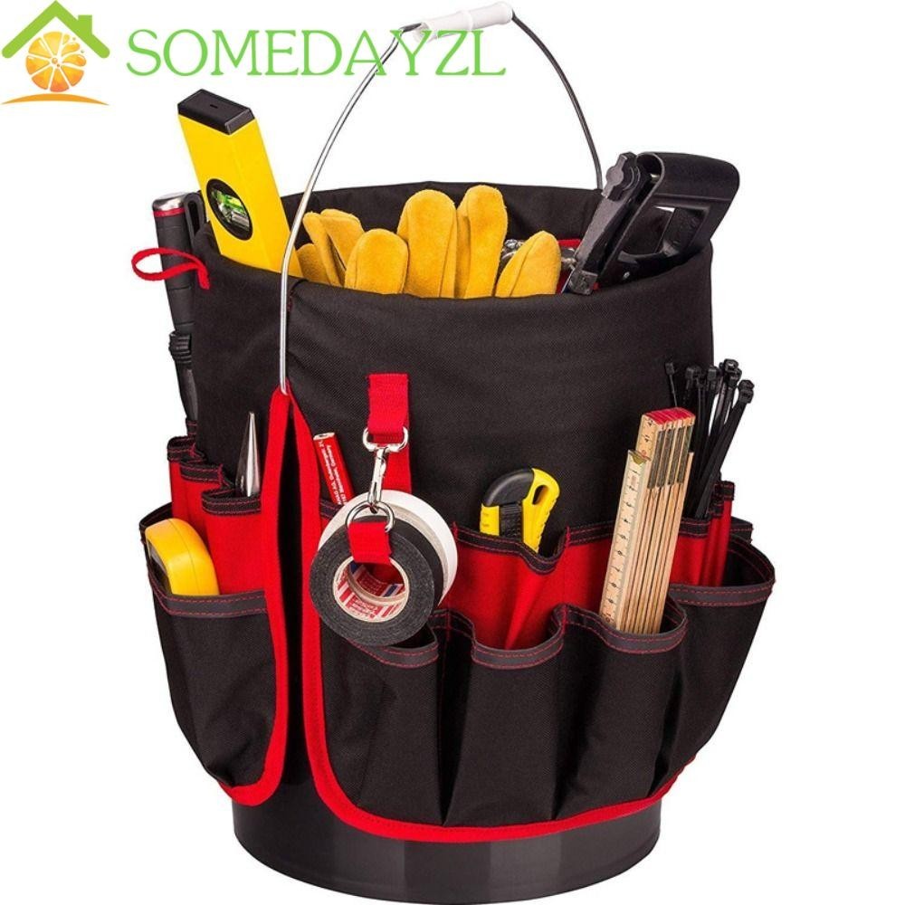 Somedayzl Bucket Organizer, ความจุขนาดใหญ ่ Multi Pocket Gardening Tool Bag, Multi-Purpose Oxford Cloth Storage Bag Garden Tool Pouch Handware