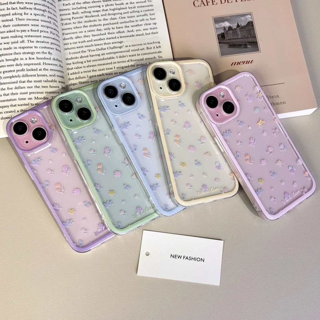 ดอกไม้สดขนาดเล็ก Apple 15/14/13promax เคสโทรศัพท์ 12promax เคสป้องกัน iPhone โปร่งใสกันกระแทกที่สร้างสรรค์