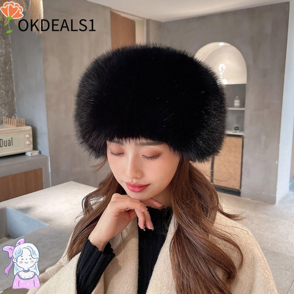 Dealshop หมวกขนเฟอร์เทียม ขนปุยเทียม อะคริลิคไฟเบอร์ 8 สี อุปกรณ์เสริม สําหรับฤดูหนาว
