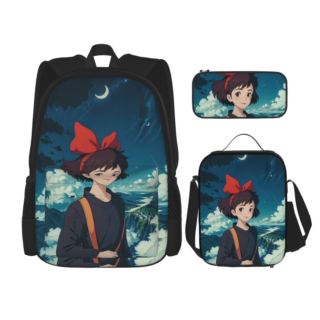 Kikis Delivery Service กระเป๋าเป้สะพายหลังเด็ก School Bookbag ชุดสําหรับวัยรุ่นหญิงนักเรียนชั้นประถม